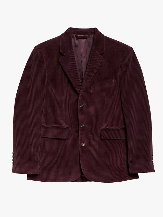 Image may contain: Blazer, Clothing, Coat, Jacket, Velvet, Formal Wear, and Suit