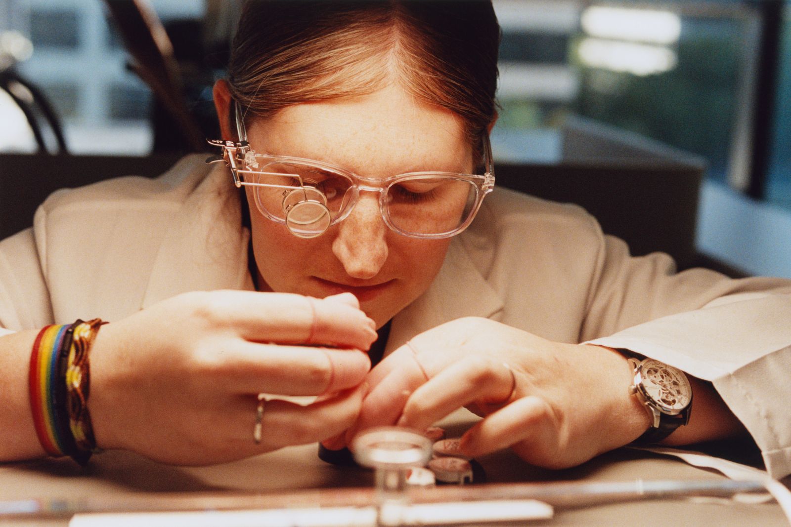 Image may contain Accessories Glasses Body Part Finger Hand Person Adult Head Face Photography and Portrait