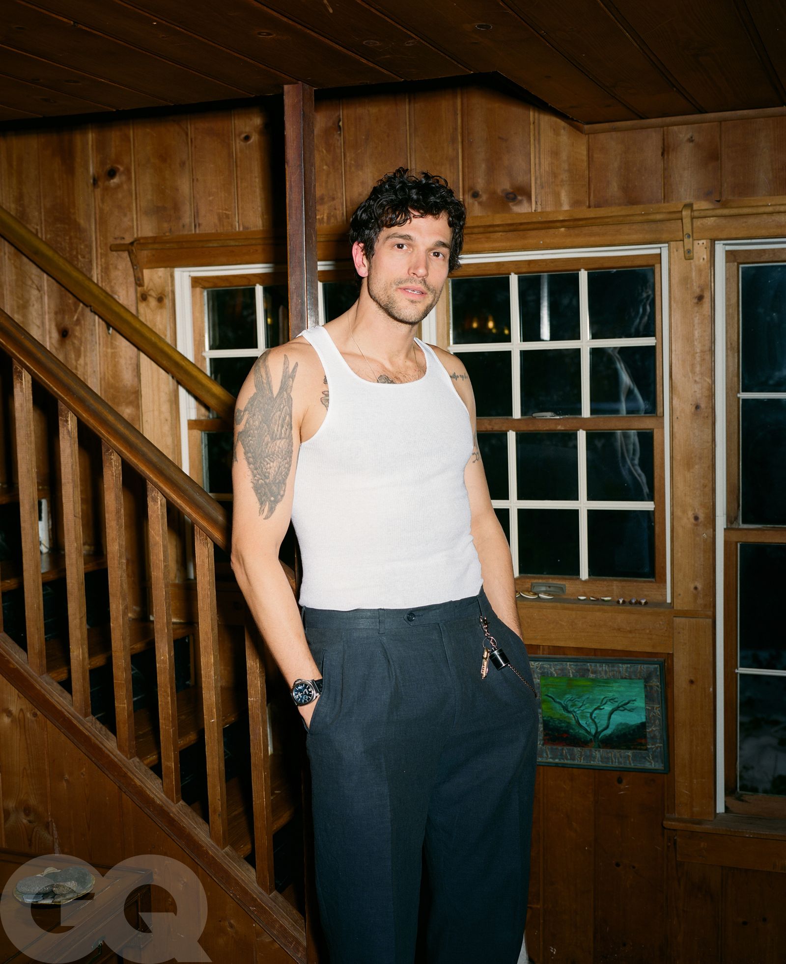 Image may contain Robert Avellanet Clothing Pants Vest Architecture Building House Housing Staircase and Adult