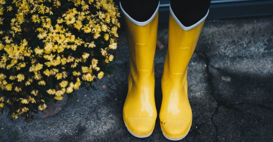 Boots - Photo of Yellow Boots Near Flowers