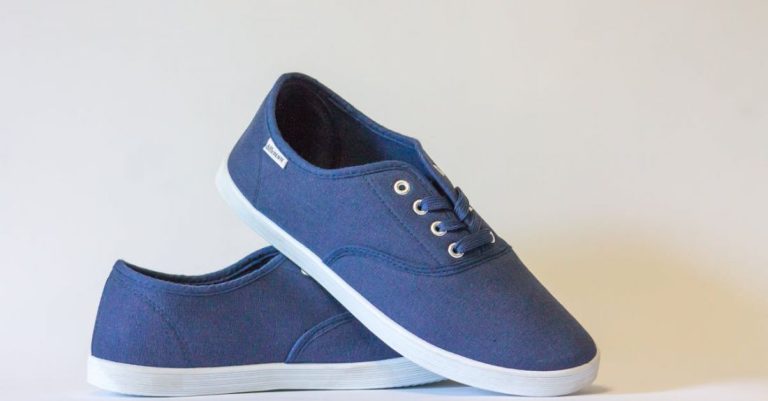 Shoe - Pair of Blue Lace-up Sneakers
