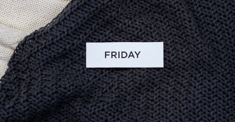 Friday - Black Textile on White Textile