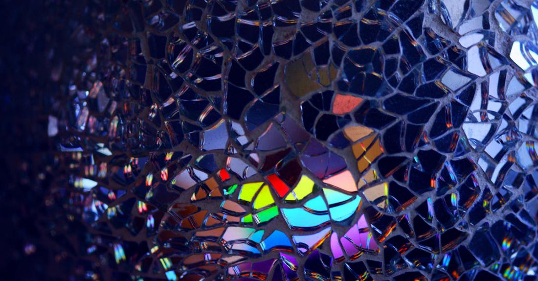 Pieces - Multicolored Broken Mirror Decor